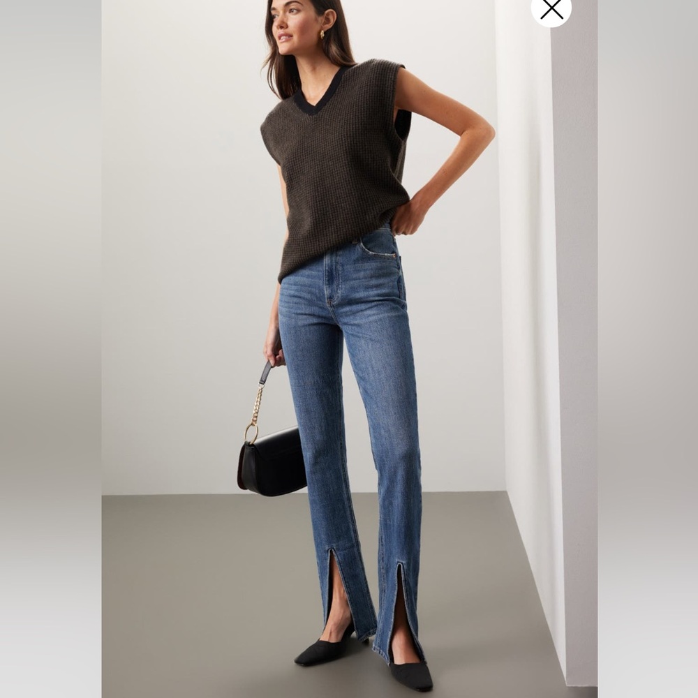 Pistola Blue Straight Leg Jeans with Slit